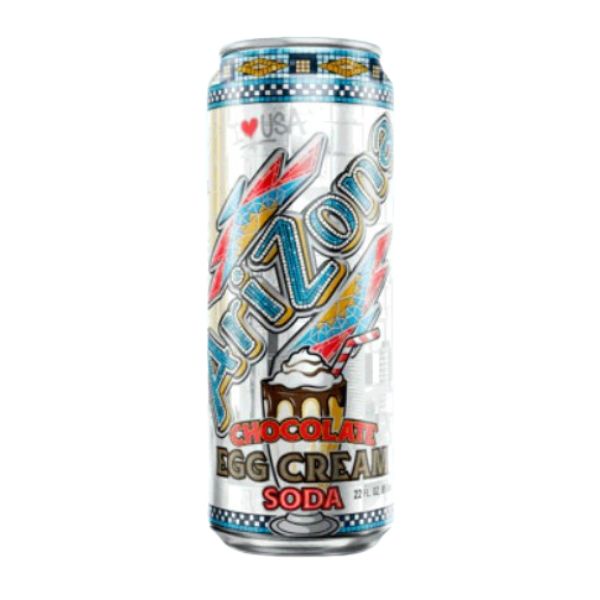 Arizona Tea Can Chocolate Egg Cream 22oz Cans, 24ct