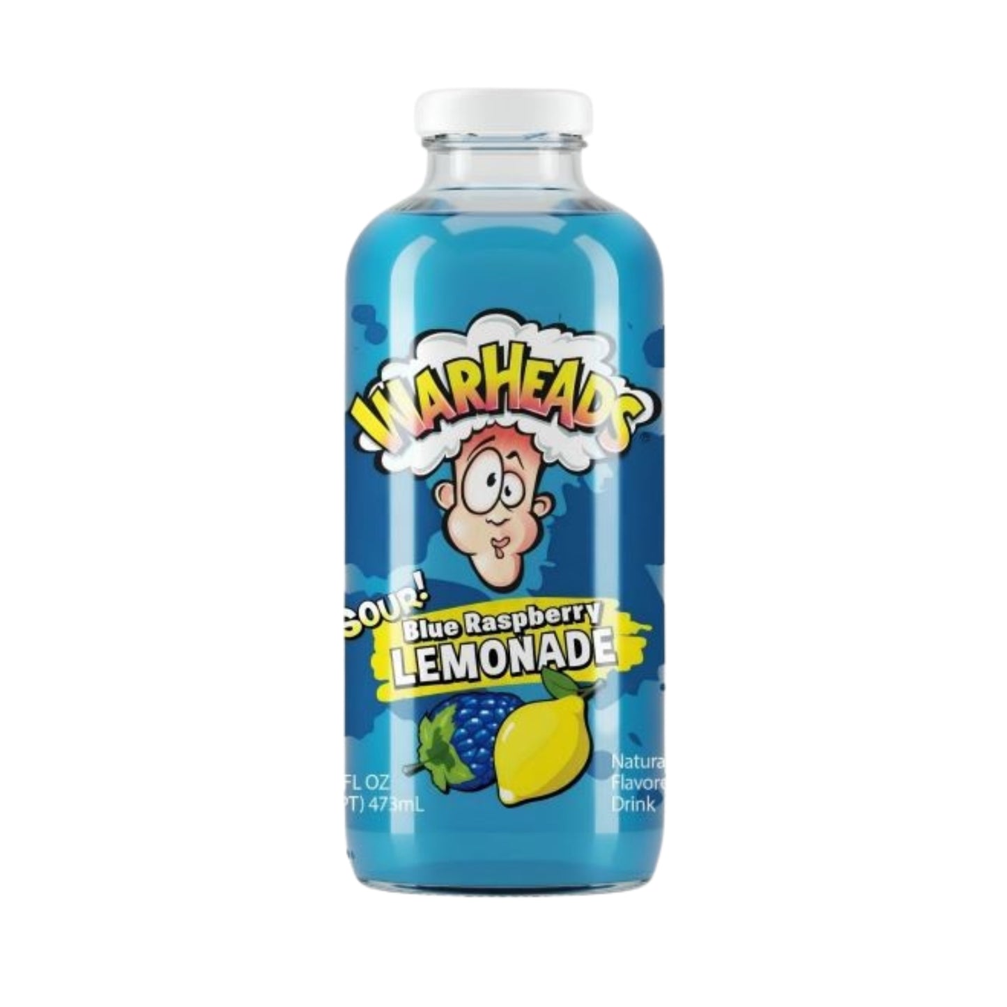 Warheads Sour! Blue Raspberry Lemonade, 16oz glass, 12ct
