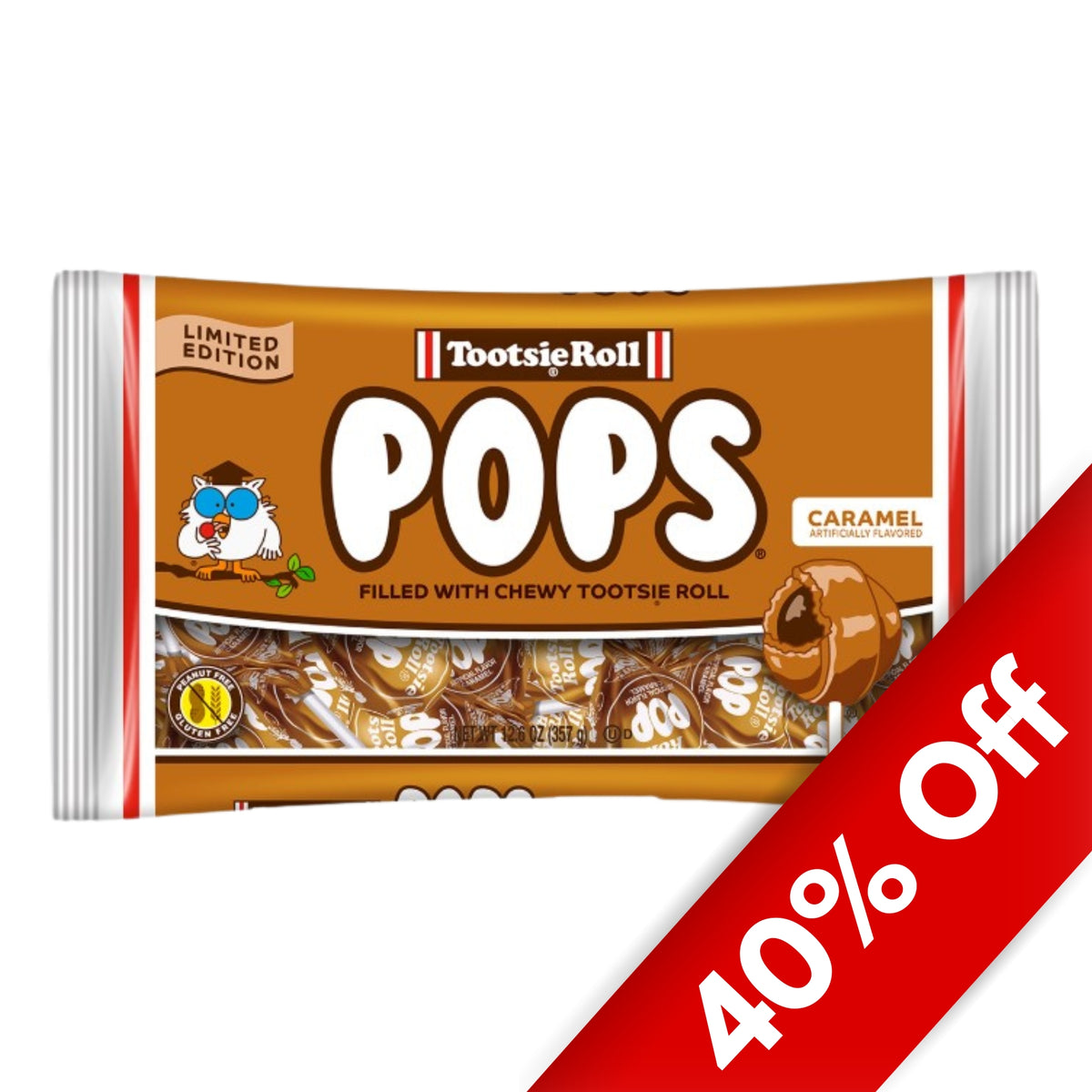 Limited Edition Tootsie Caramel Pops, 12.6oz bag, 12ct
