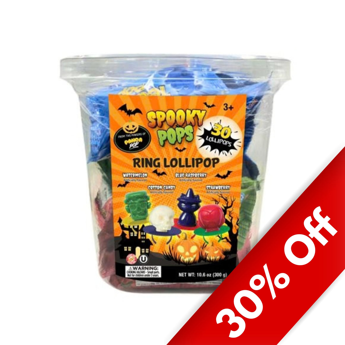Spooky Pops Ring Lollipop 30ct Jar, 6ct