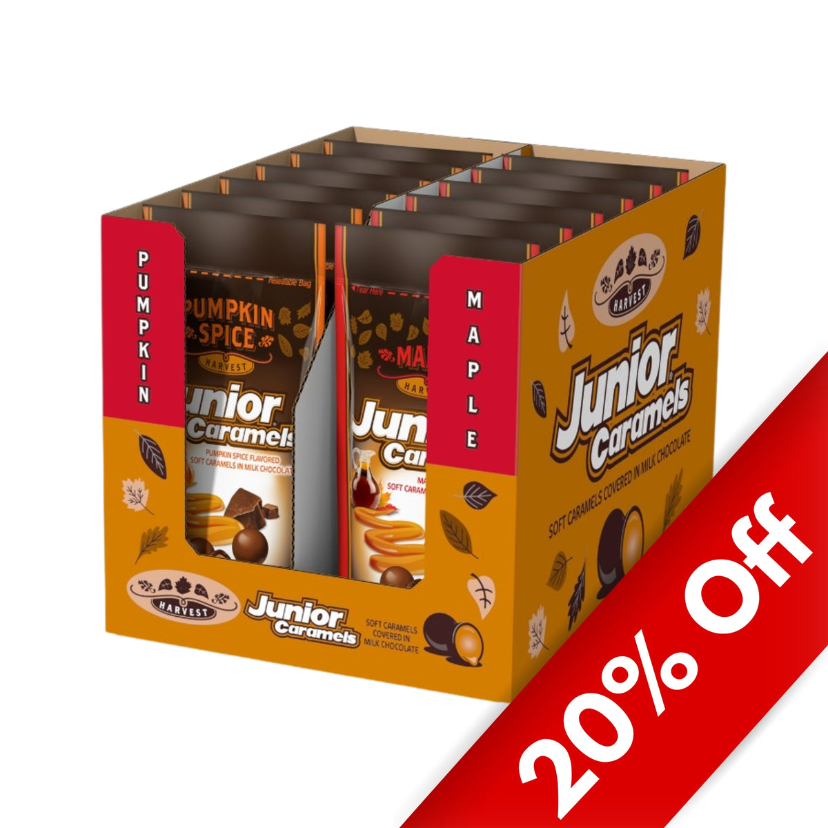 Junior Caramels Harvest - Pumpkin Spice/Maple, 4.5oz, 12ct