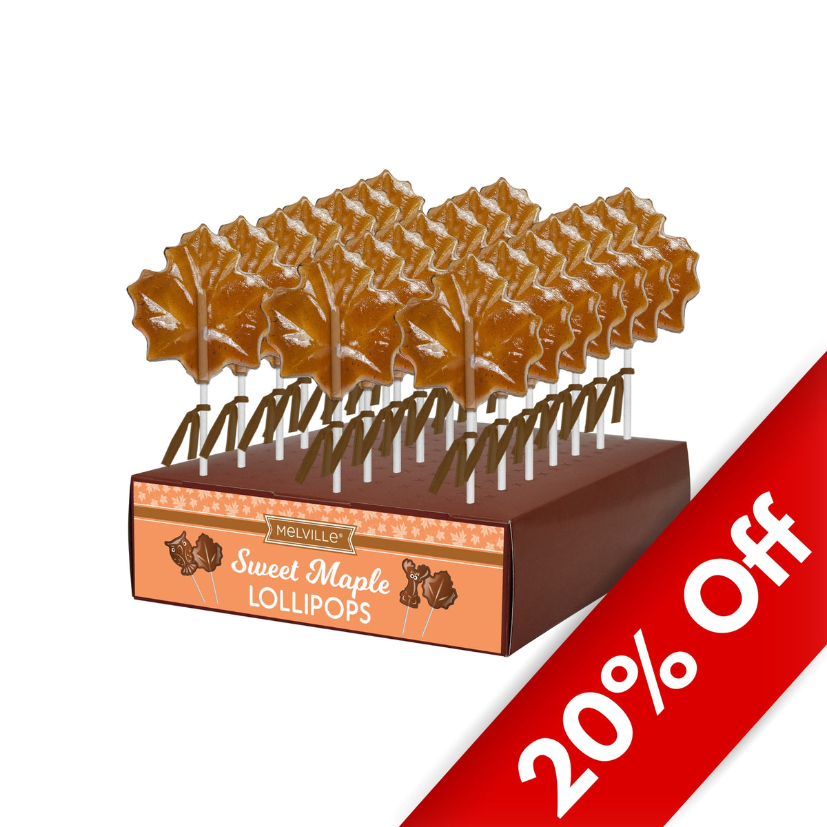 Maple Leaf Hard Candy Lollipop 24ct Display
