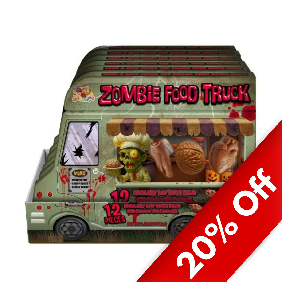Zombie Food Truck Chocolatey Caramel Body Parts, 6ct