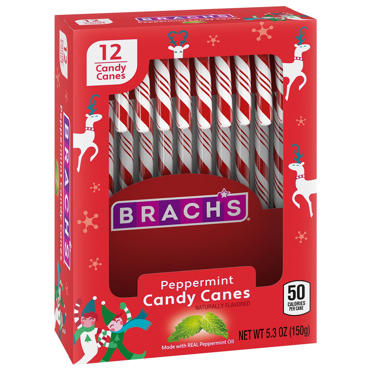 Brach's Red & White Mint Canes, 5.3oz, 12ct