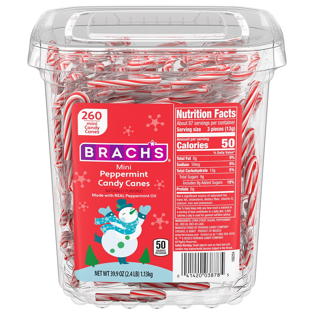 Brach's 260pc Mini Cane Tub, 39.9oz