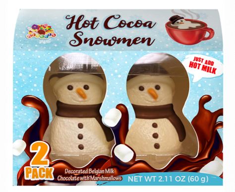 Hot Cocoa Snowmen w/ Marshmallows, 2pk, 6ct