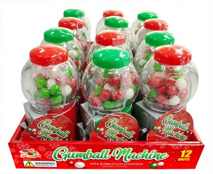 Christmas Mini Gumball Machine, 12ct