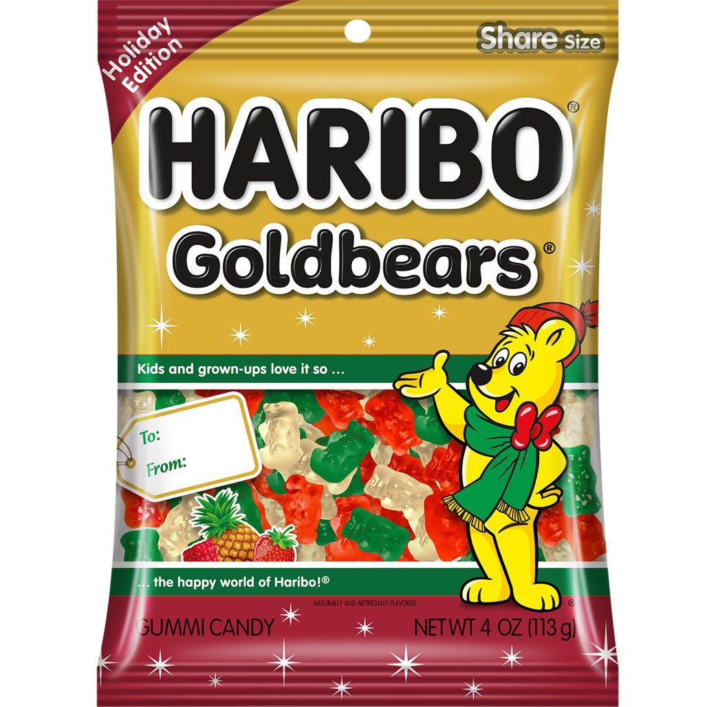 Haribo Holiday Edition Goldbears, 4oz, 12ct