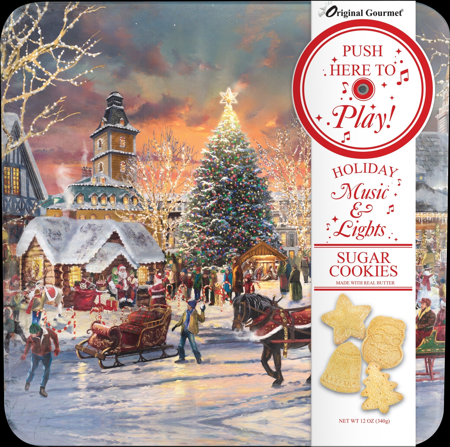 Thomas Kinkade Music & Lights Cookie Tin, 12oz, 6ct