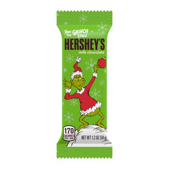 Hershey "How the Grinch Stole Xmas" Milk Chocolate Bar, 1.2oz, 36ct