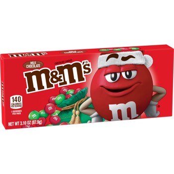 M&Ms Milk Chocolate Christmas Box Pack, 3.1oz, 12ct