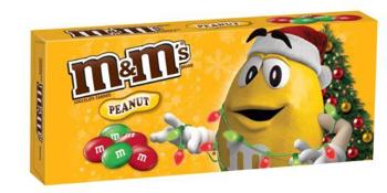M&Ms Peanut Christmas Box Pack, 3.1oz, 12ct