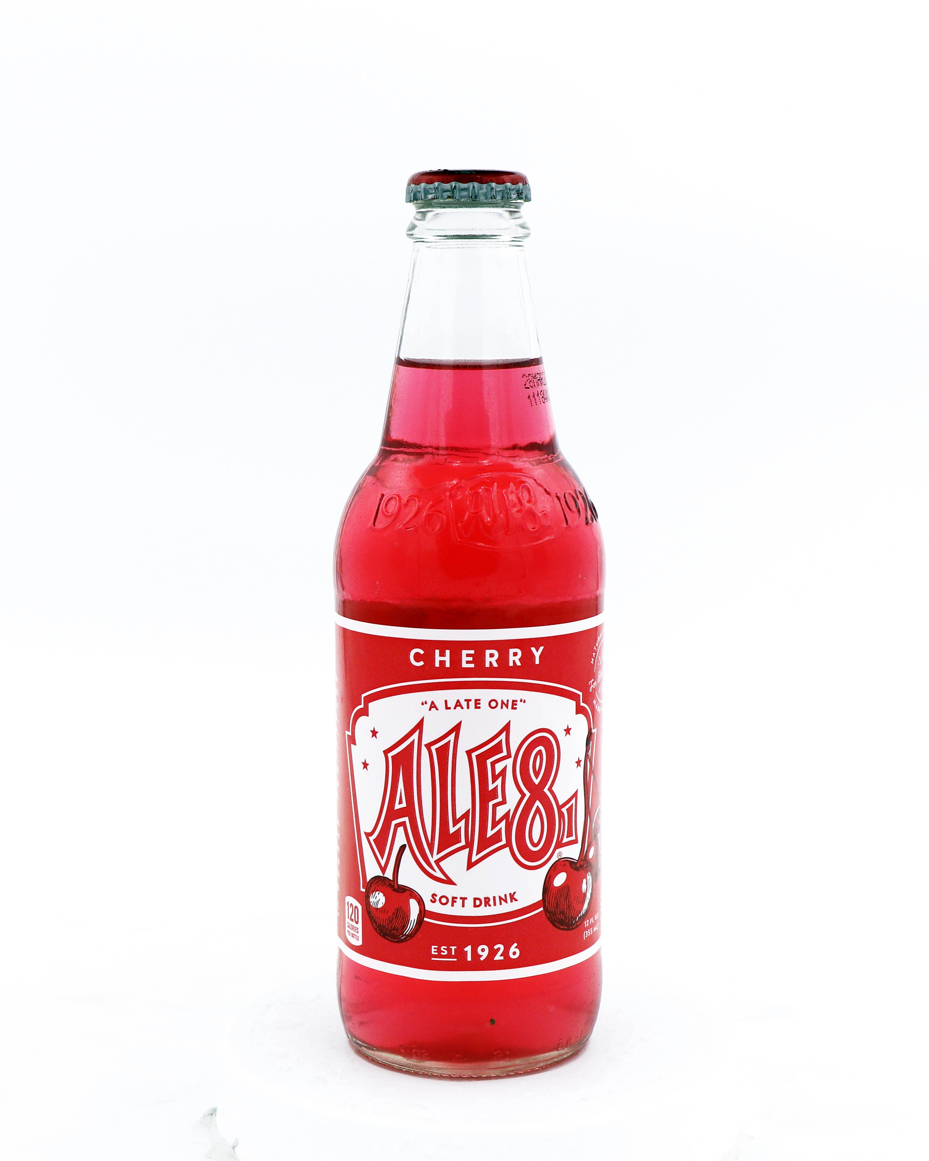 Ale-8 Cherry Soda, 12oz Glass Bottle 12ct