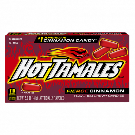 Hot Tamales 4.25oz Theater Box, Fierce Cinnamon Candy 12ct