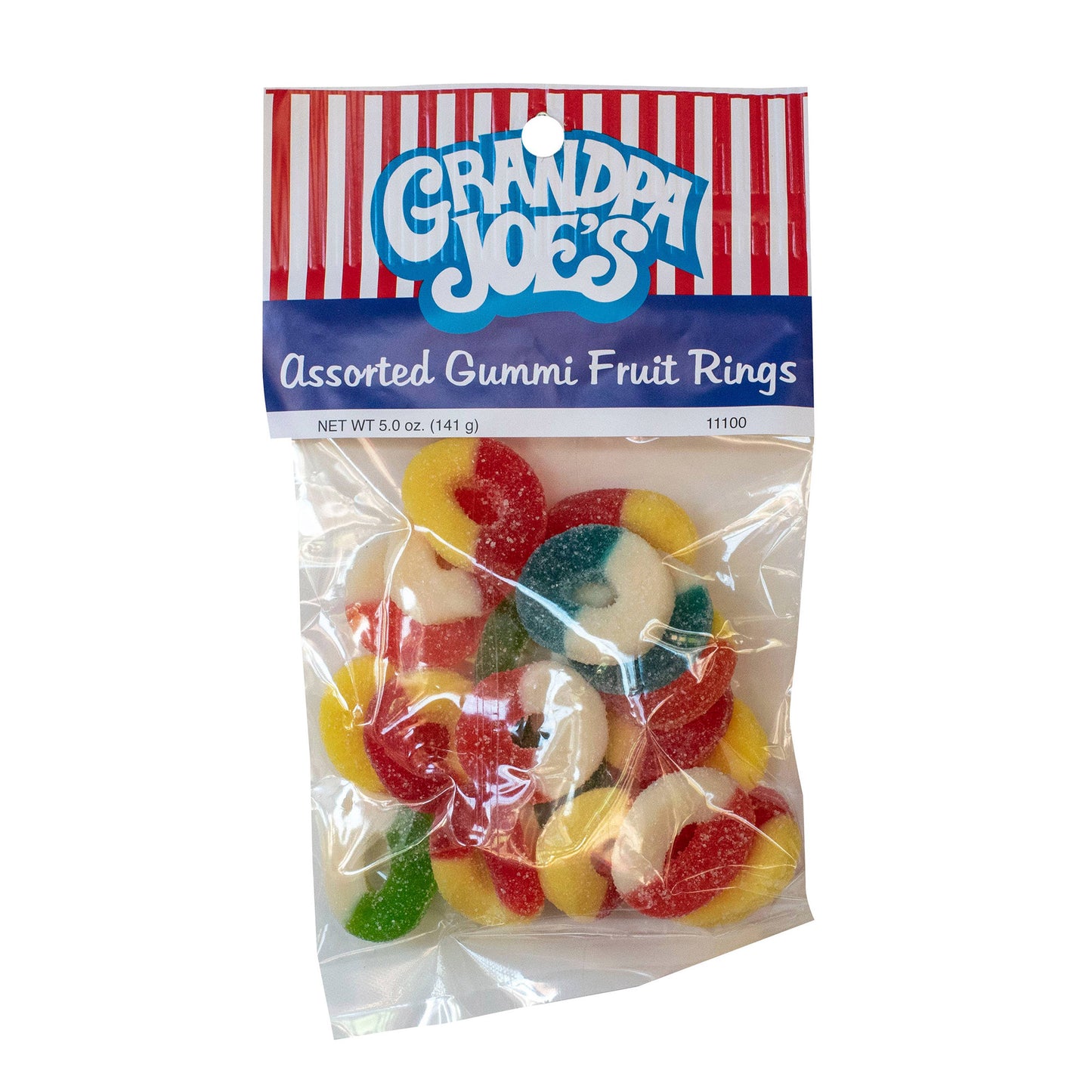 Grandpa Joe's Peg Bags, Asst. Gummi Fruit Rings, 12 Ct Case