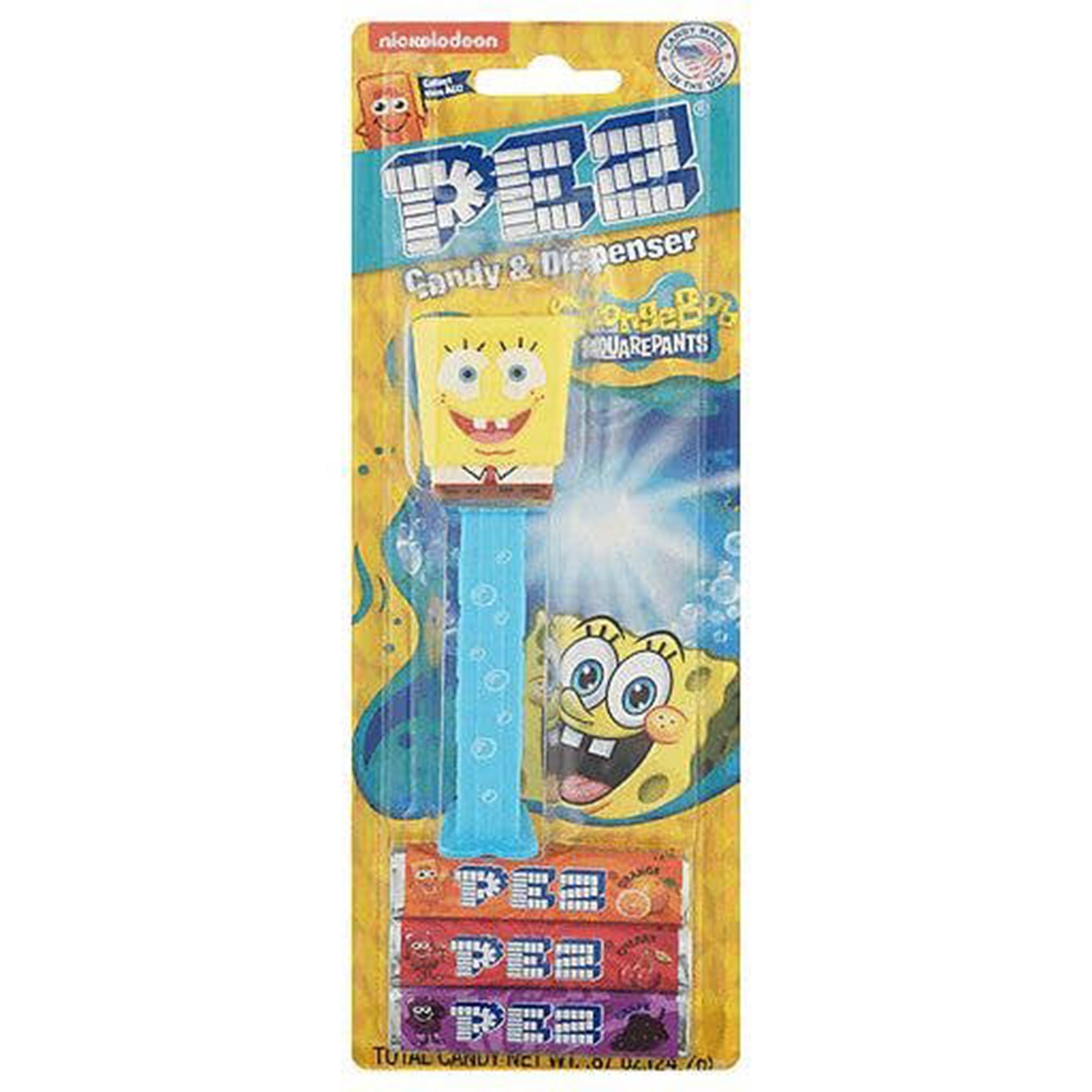 Pez Blister Card - SpongeBob Squarepants Candy & Dispenser