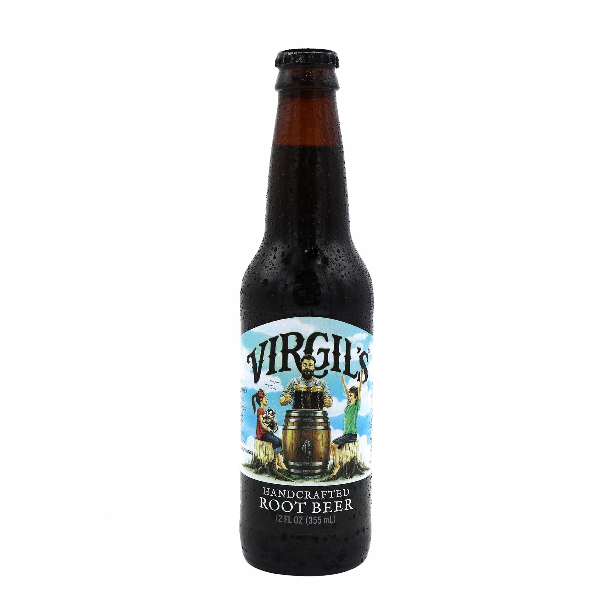 Virgil's Root Beer Soda, 12oz Glass Bottle 12ct