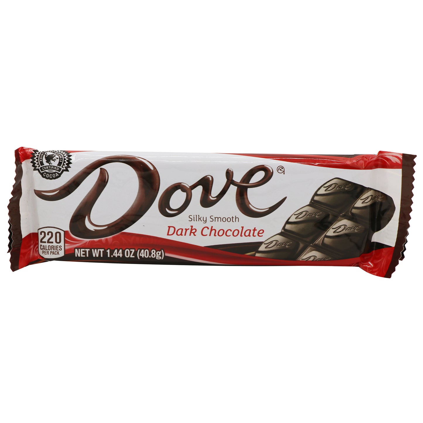 Dove Dark Chocolate Bar, 1.44oz, 18ct Case