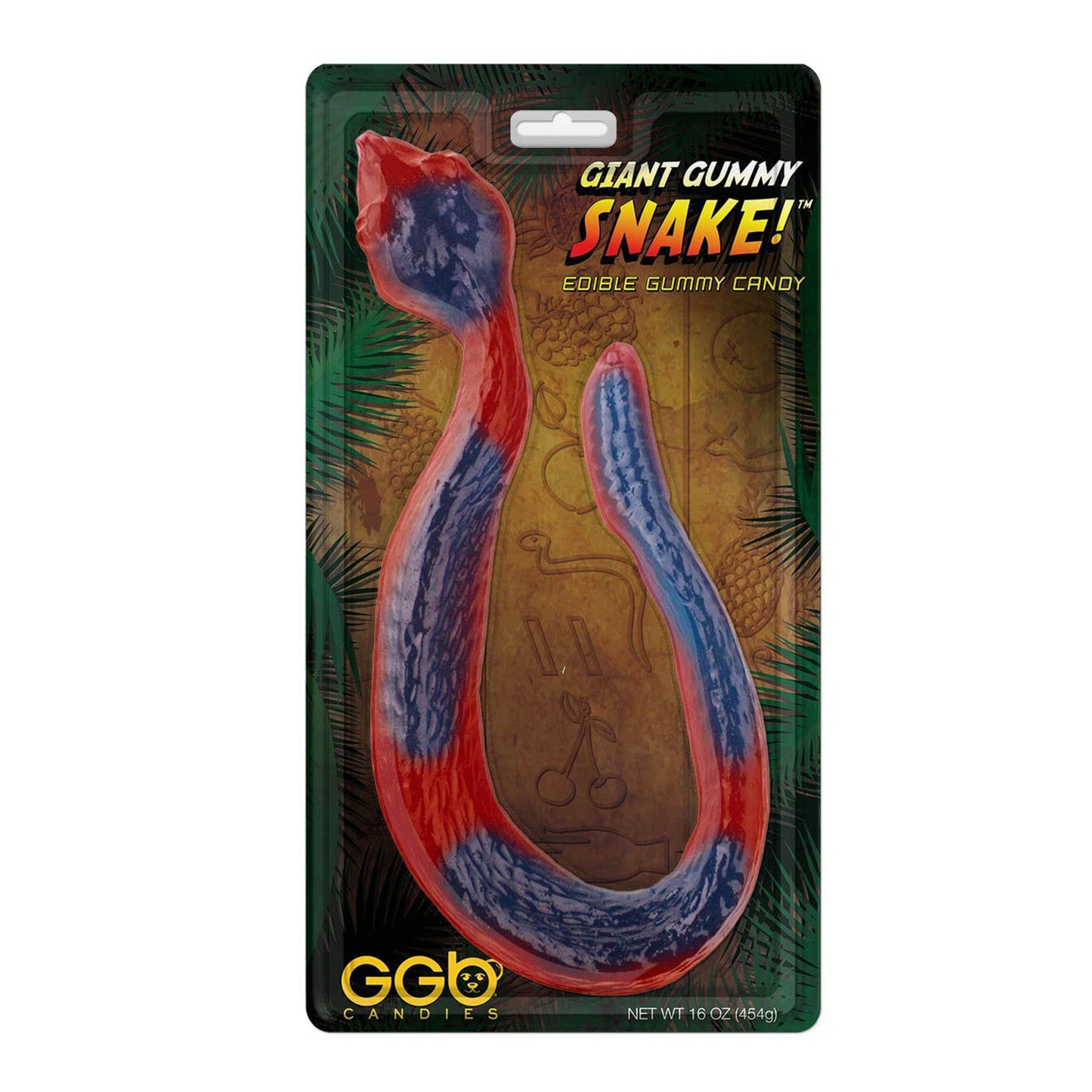 Giant Gummy Snake, Raspberry/Cherry, 16oz, 12ct Box