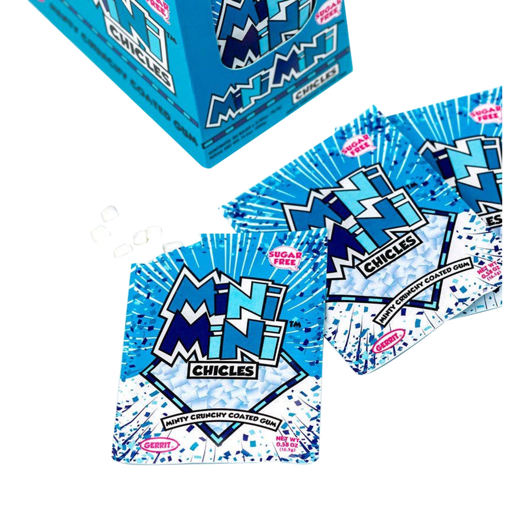 Mini Mini Chicles, Sugar Free Minty Crunchy Coated Gum, 20ct