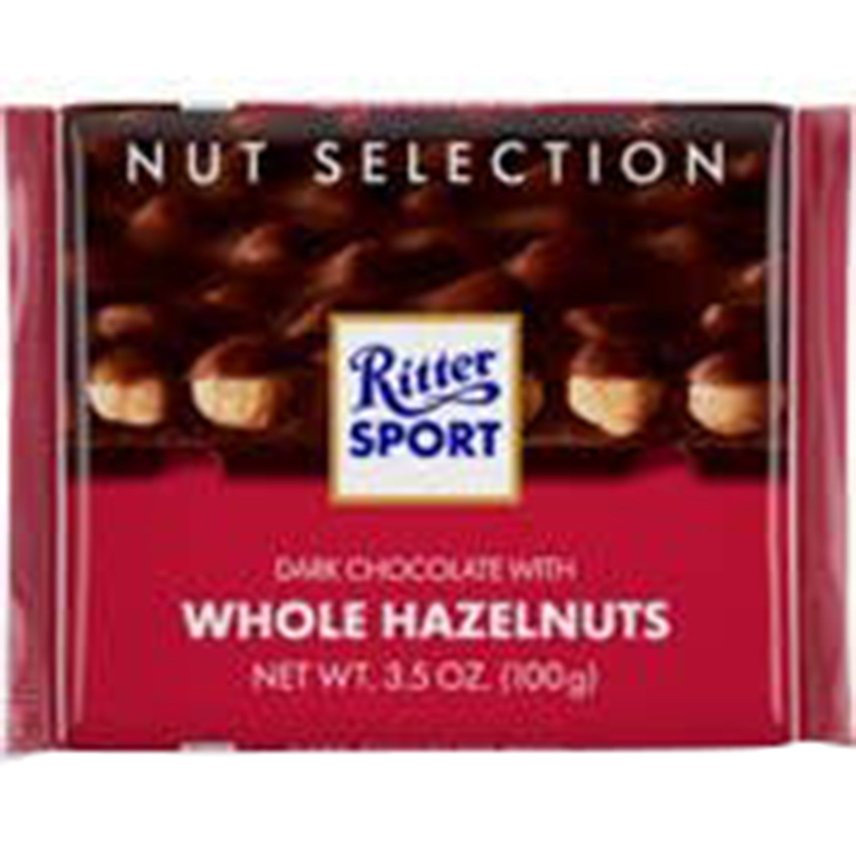 Ritter Sport, Dark Choc w/Whole Hazelnuts, 3.5oz, 10ct