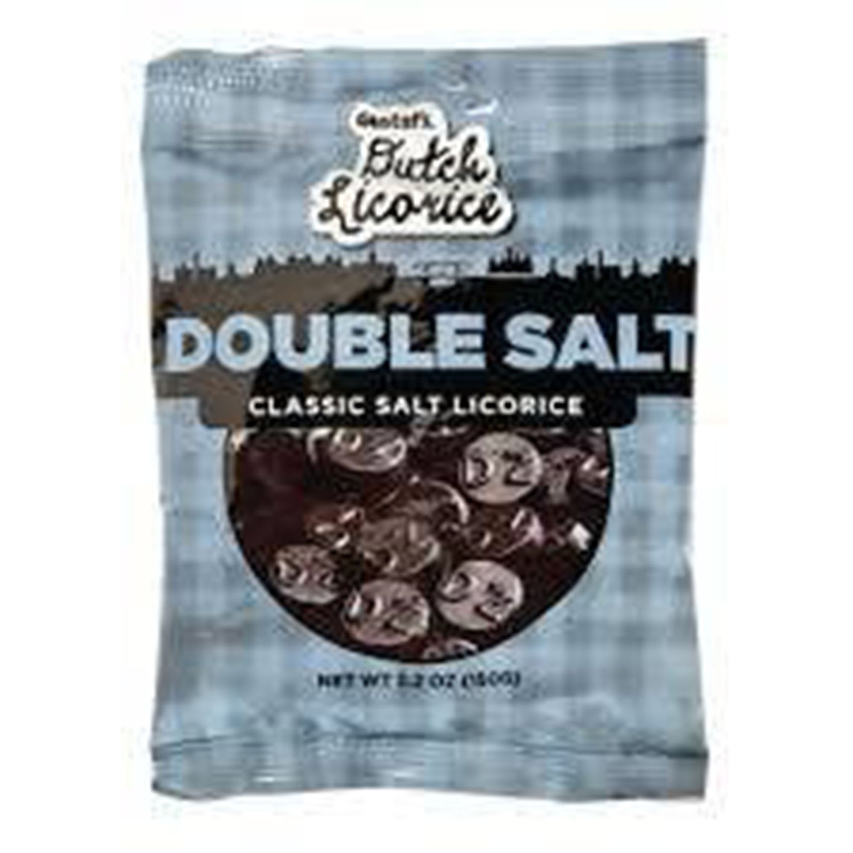 Dutch licorice Double Salt, 5.29oz Bag, 12 Ct Case