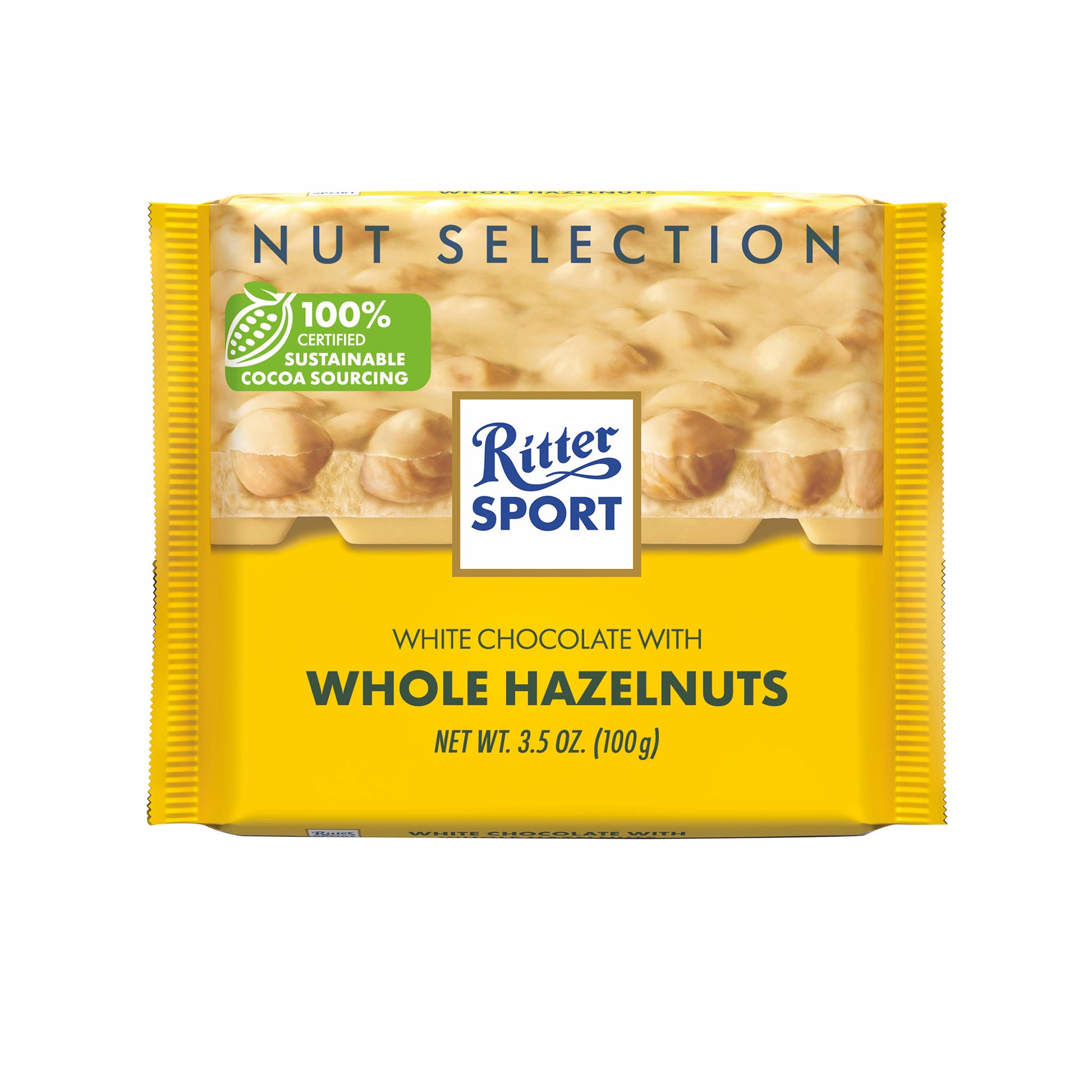 Ritter Sport, White Choc w/Whole Hazelnuts, 3.5oz, 10ct