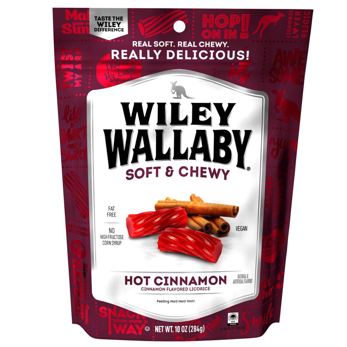Wiley Wallaby Hot Cinnamon Licorice, 7.05oz Bag Soft & Chewy