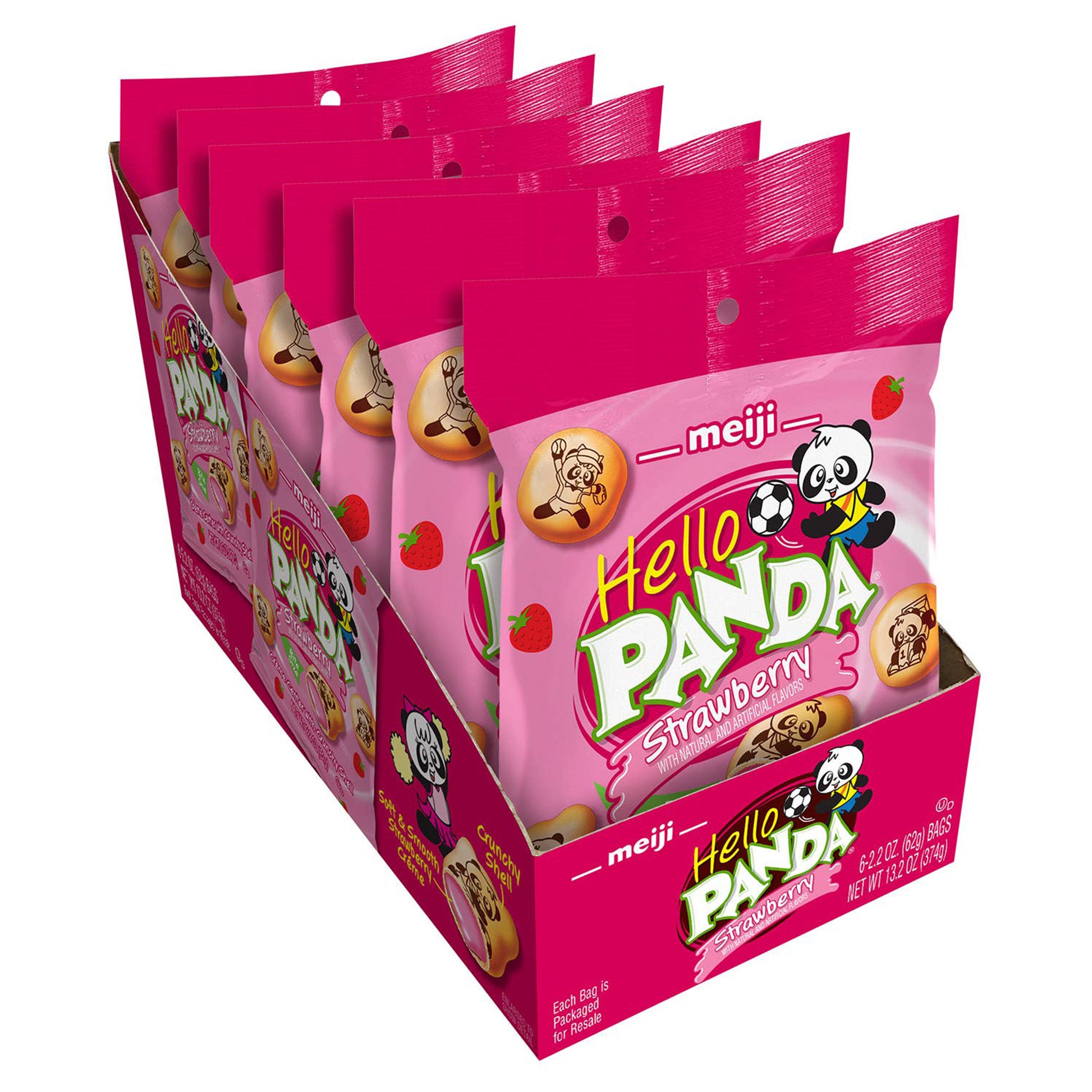 Meiji Hello Panda, Strawberry 2.2oz Bag, 6ct