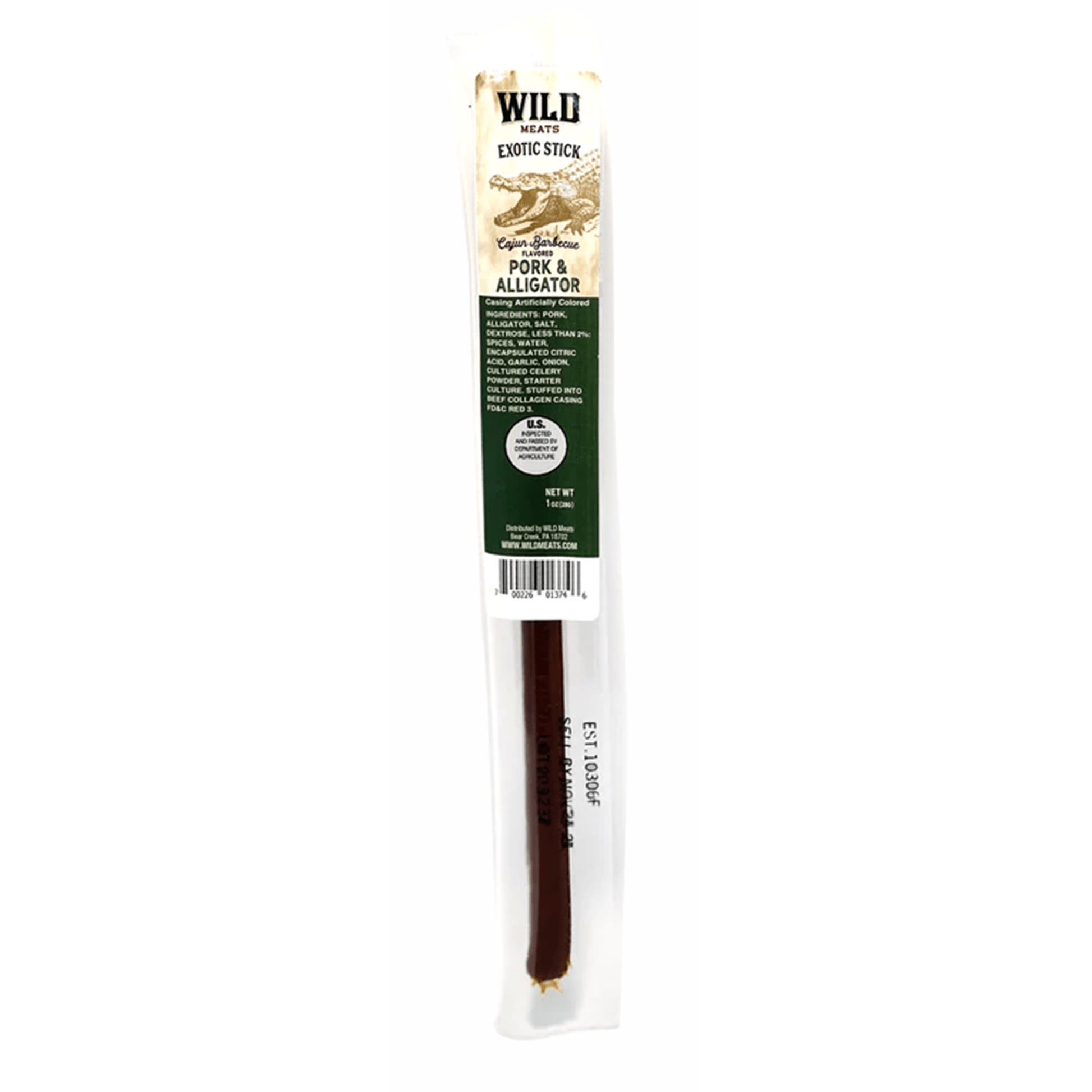Wild Meats Exotic Stick, Pork & Alligator, 24 Count