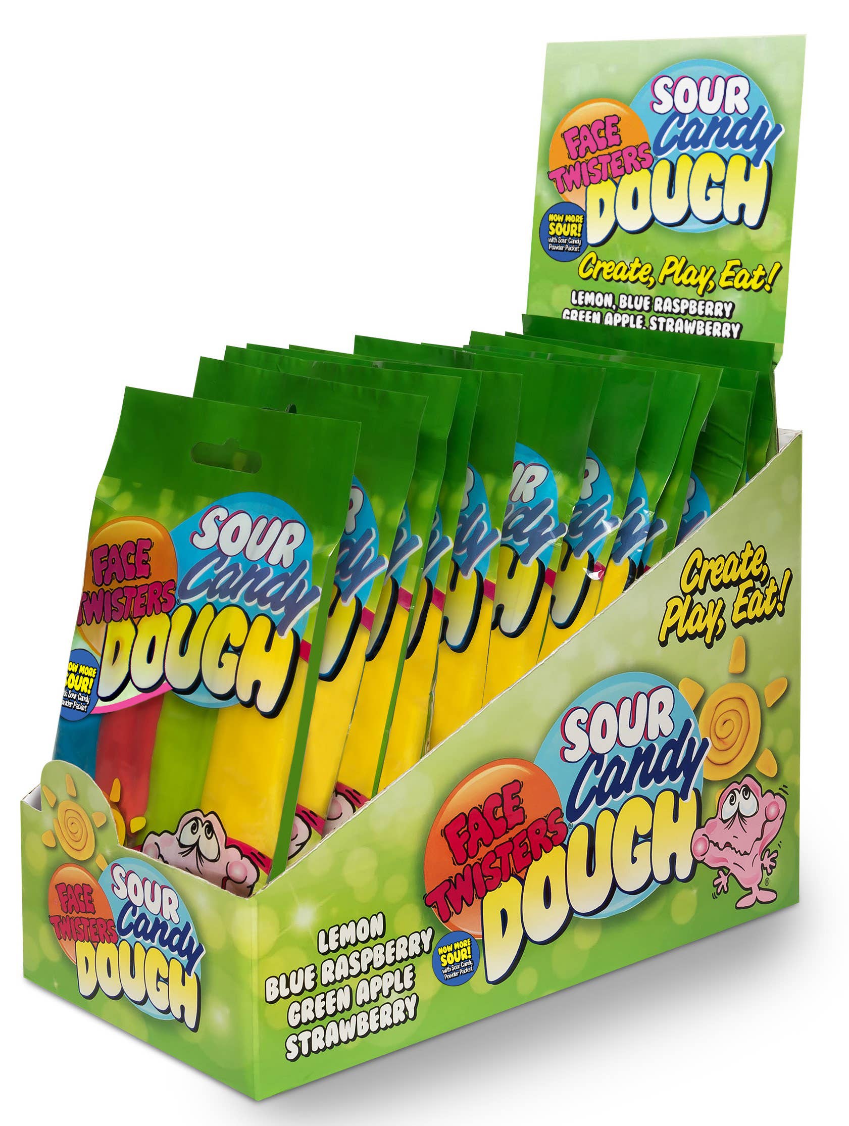 Face Twisters Sour Candy Dough 12ct Display Box 