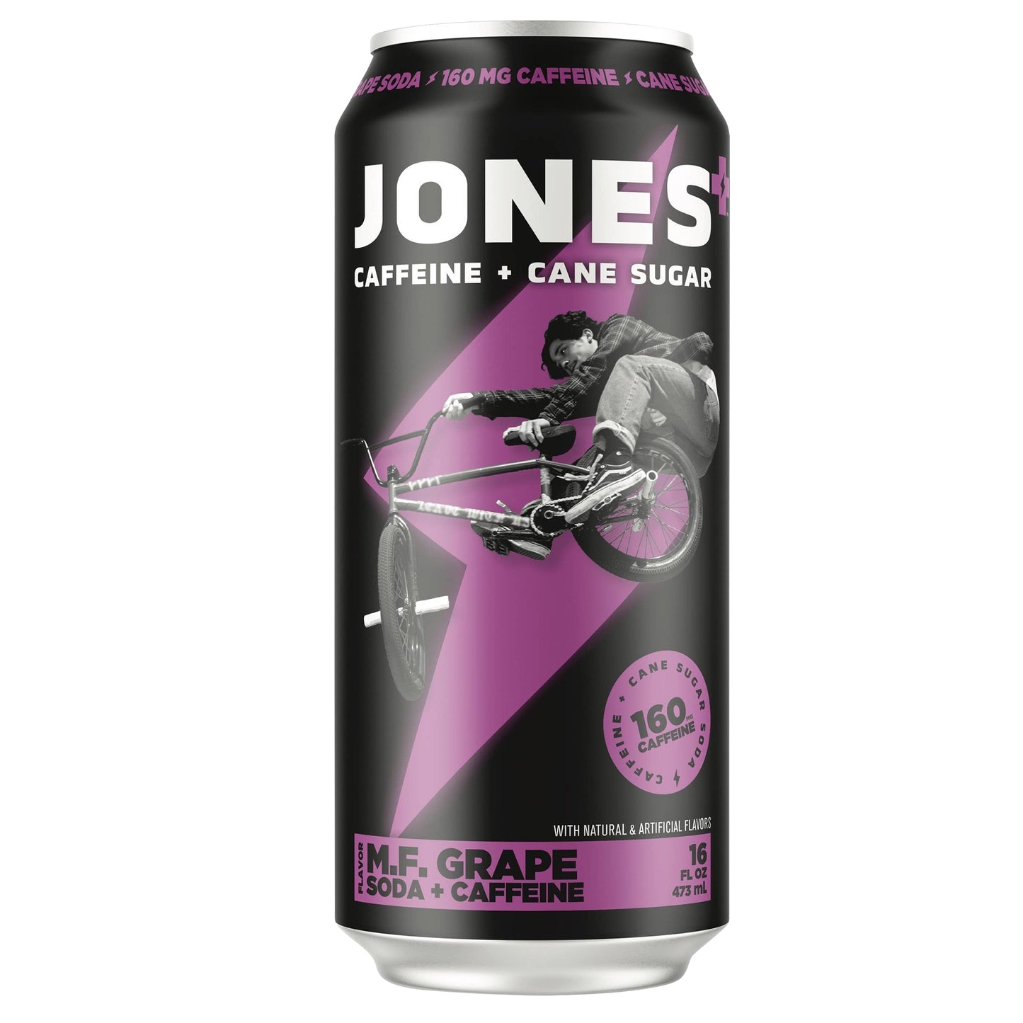 Jones Energy Soda, M.F. Grape, 16oz Cans, 12ct