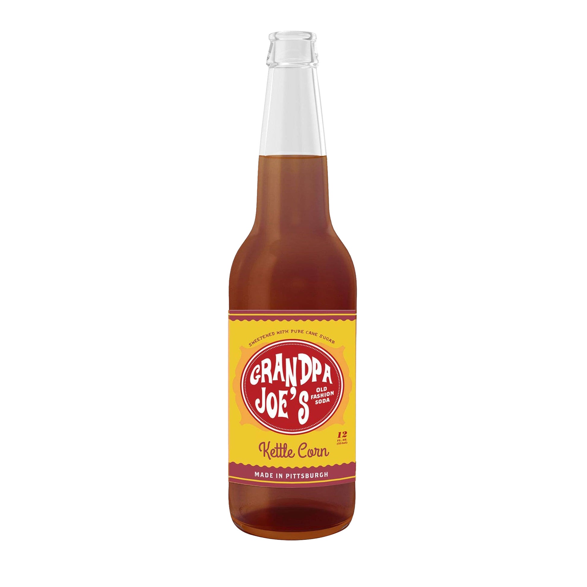 Grandpa Joe's Kettle Corn Soda, 12oz Glass Bottle 12ct