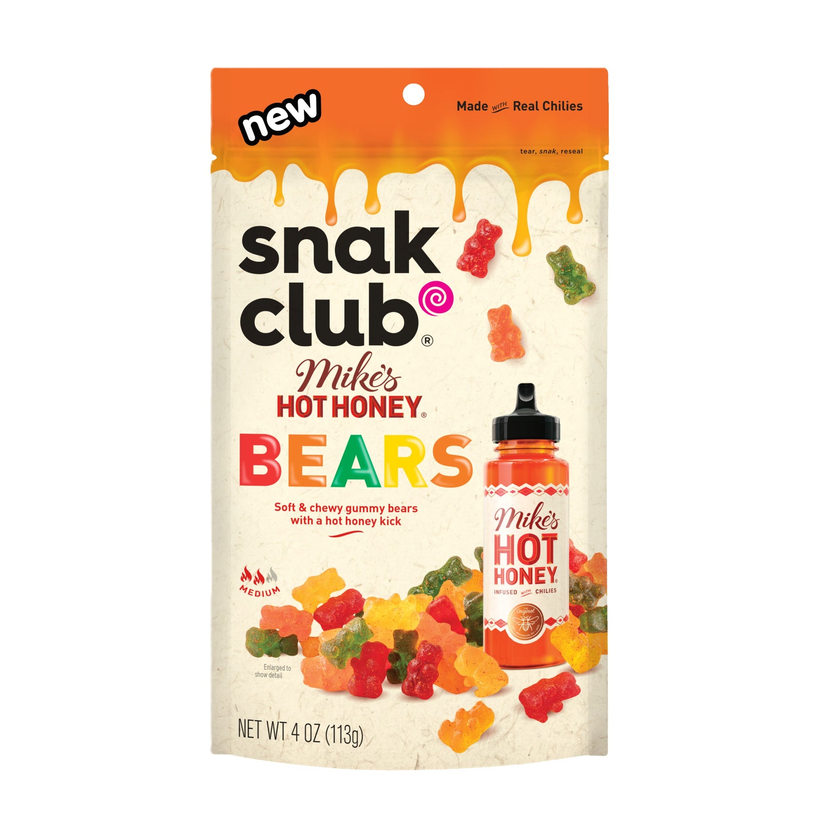 Snak Club Mike's Hot Honey Bears 4oz, 6ct