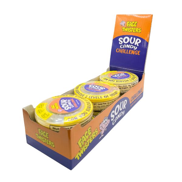 Face Twisters Sour Candy Challenge Disk 1.76oz, 6ct