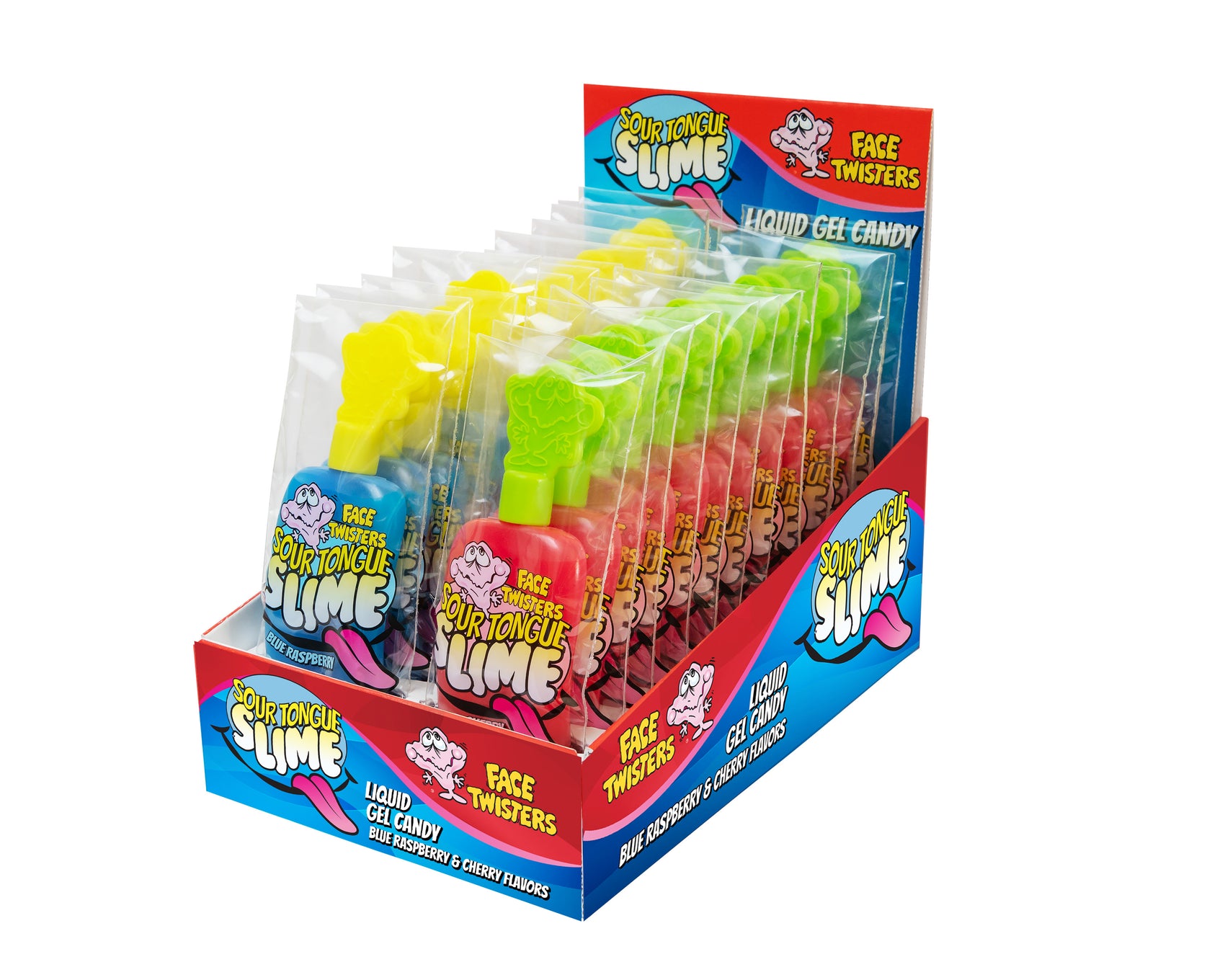 Sour Tongue Slime Blue Raspberry/Cherry, 24ct Display Box