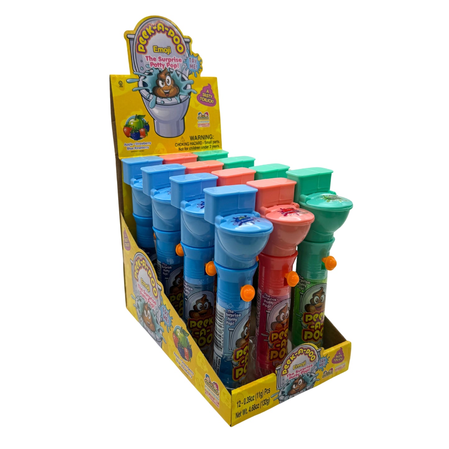 Kidsmania Peek-A-Poo Emoji Surprise Potty Pop, 12ct