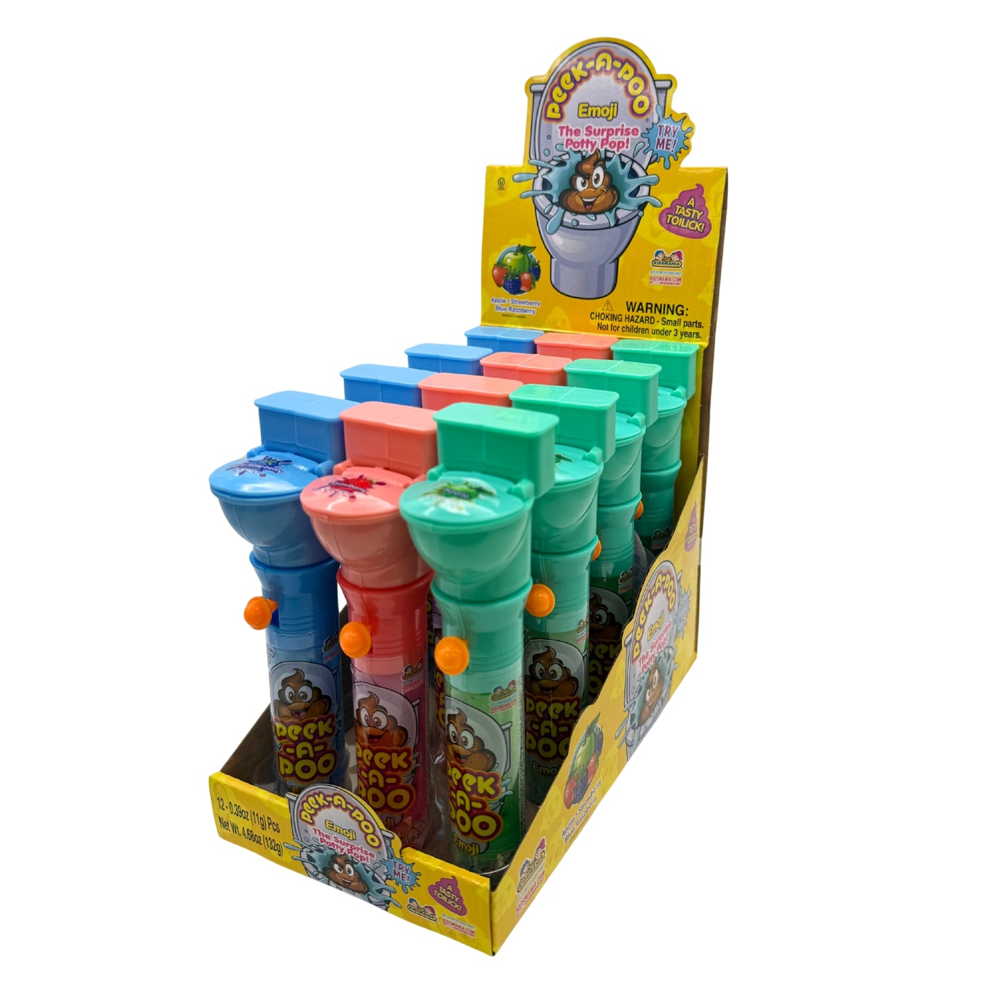 Kidsmania Peek-A-Poo Emoji Surprise Potty Pop, 12ct