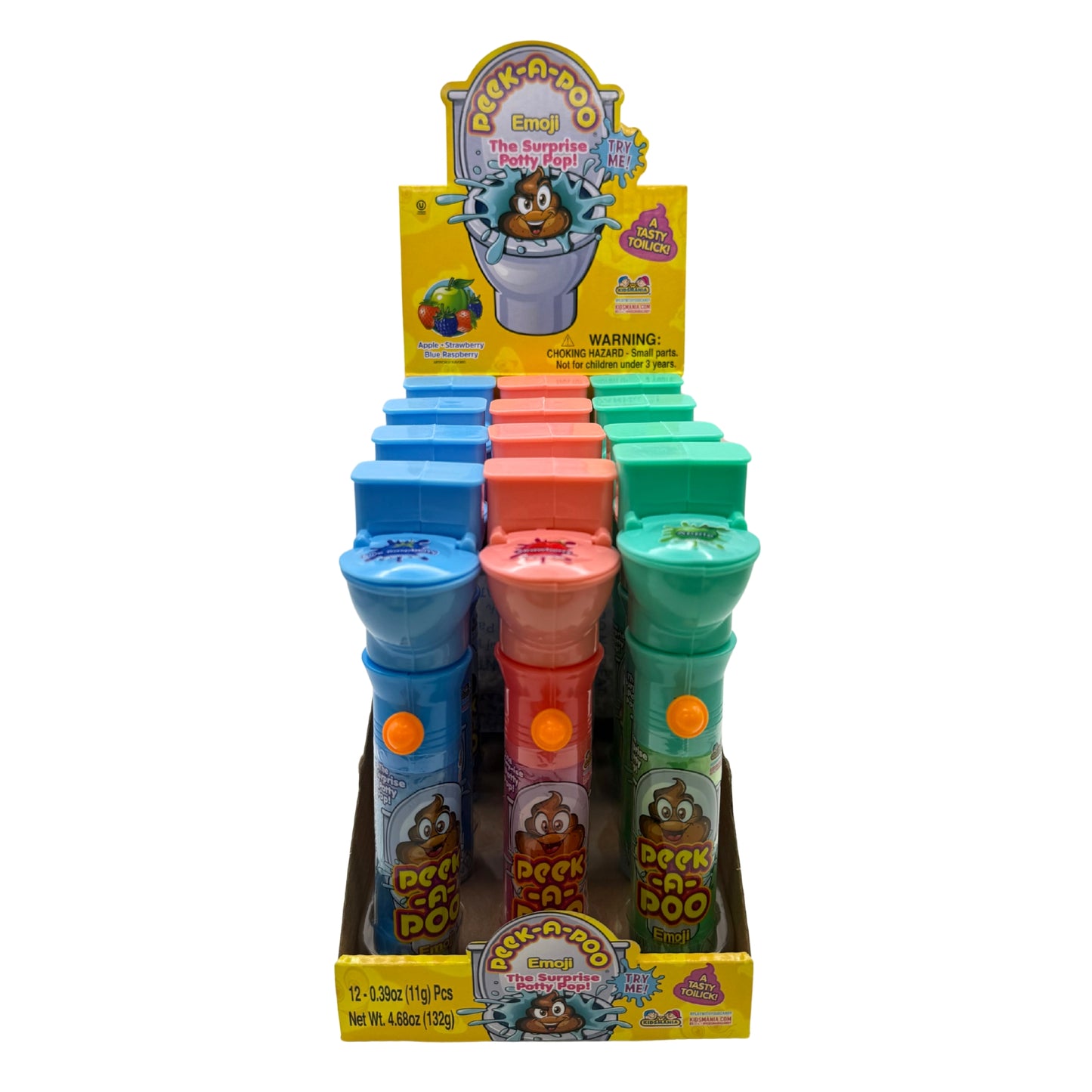 Kidsmania Peek-A-Poo Emoji Surprise Potty Pop, 12ct