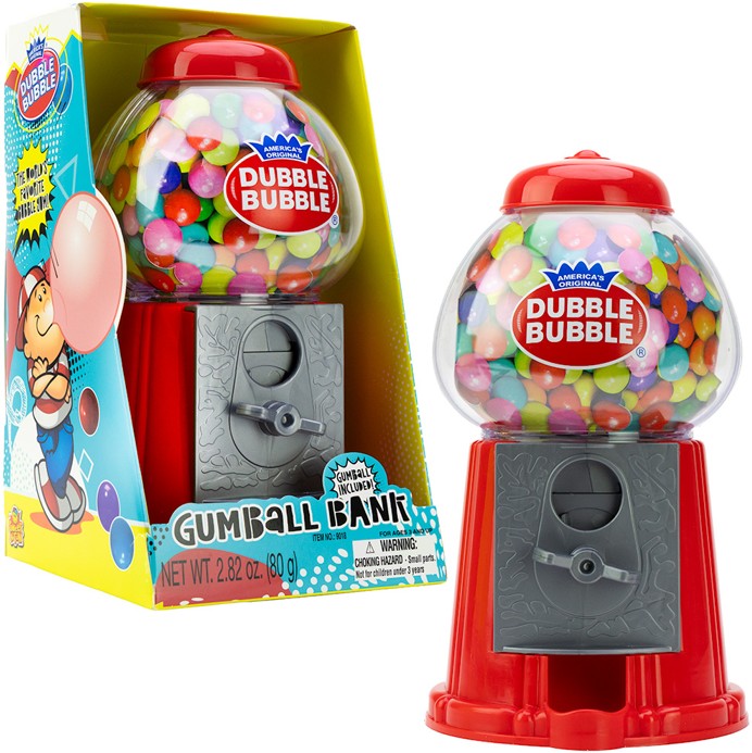 Dubble Bubble 8.5" Classic Gumball Bank  2.82oz, 6ct