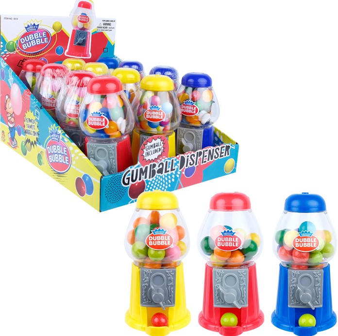 Dubble Bubble 5" Classic Gumball Dispenser .71oz, 12ct