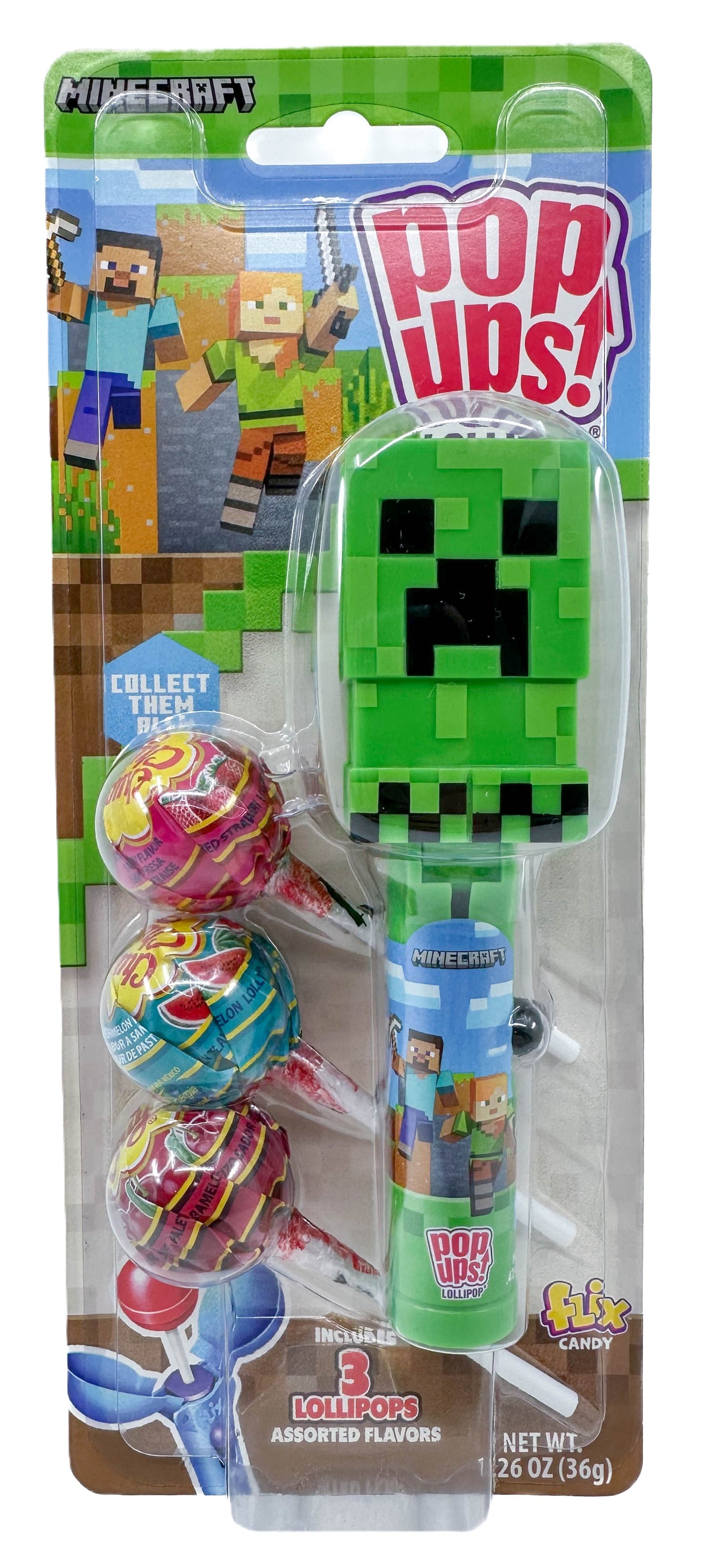 Pop-Ups Lollipop - Minecraft, 6ct Display