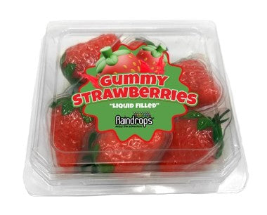 Raindrops Gummy Liquid Filled Strawberries, 8ct
