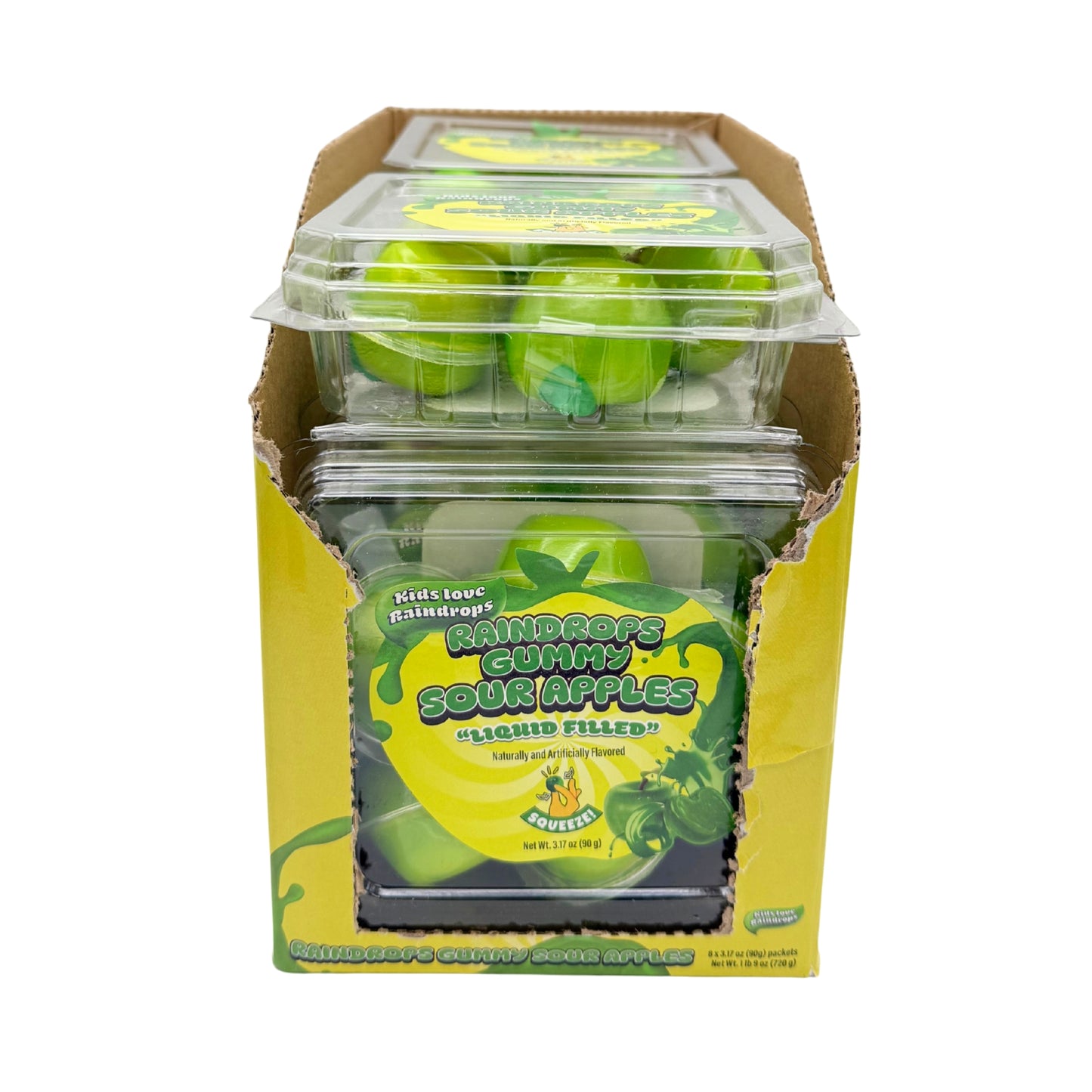 Raindrops Gummy Liquid Filled Sour Apples 3.17oz, 8ct