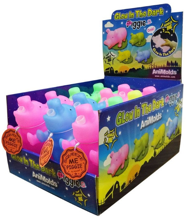 8" Squeeze Me Pig, Glow in the Dark, 12ct