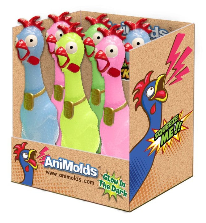 12.5" Squeeze Me Chicken, Glow in the Dark, 12ct