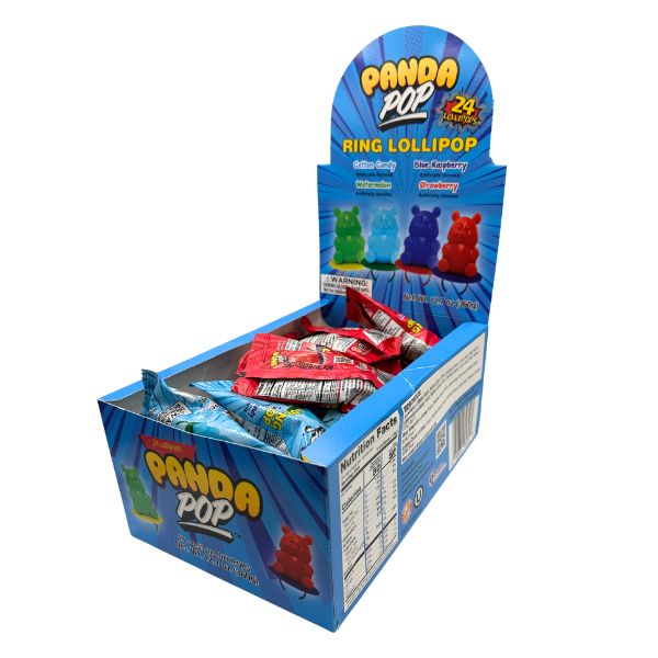 Panda Pop Ring Lollipops, 24ct Box