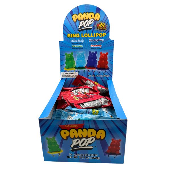 Panda Pop Ring Lollipops, 24ct Box