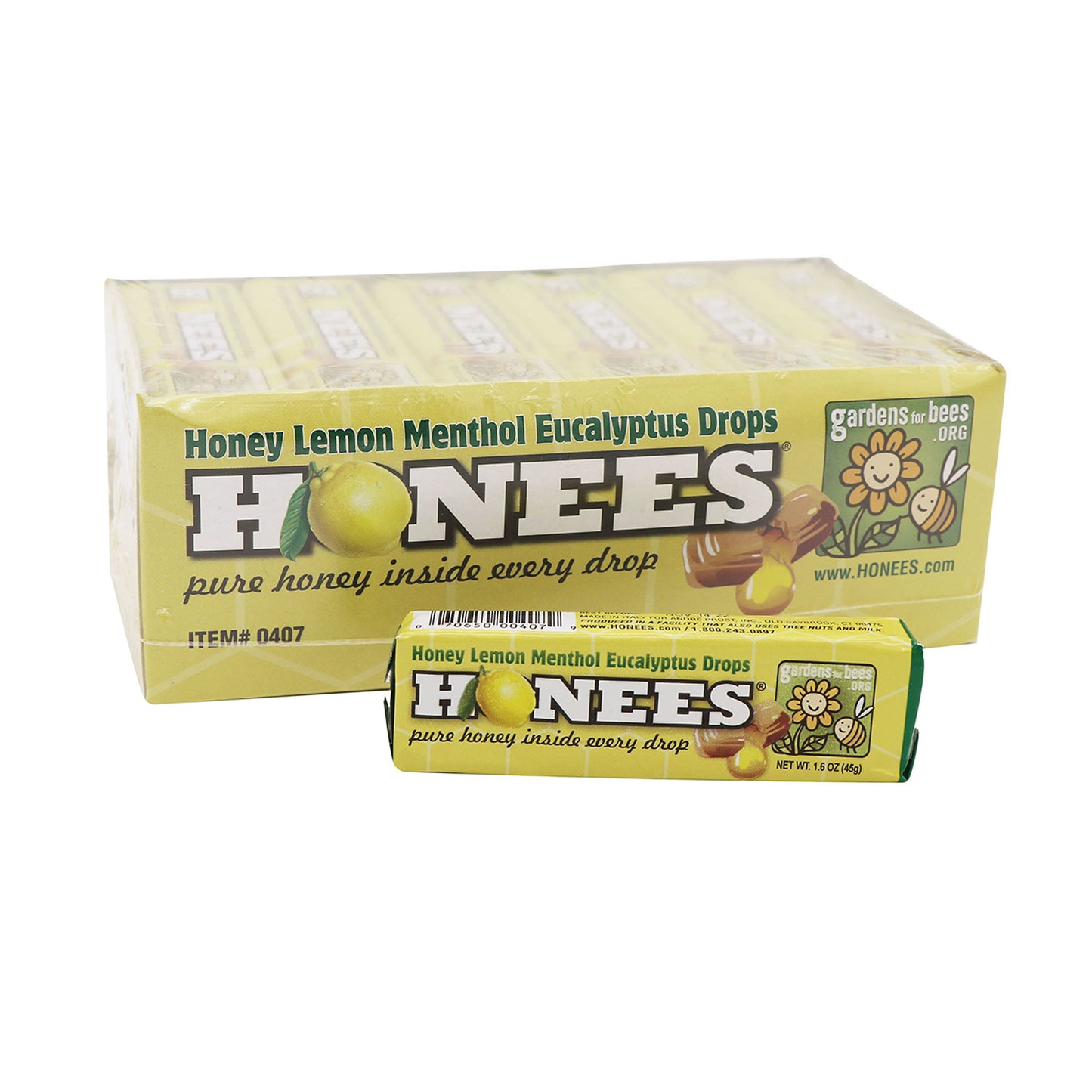 Honees Honey Lemon Menthol Eucalyptus 1.6oz, 24ct Case