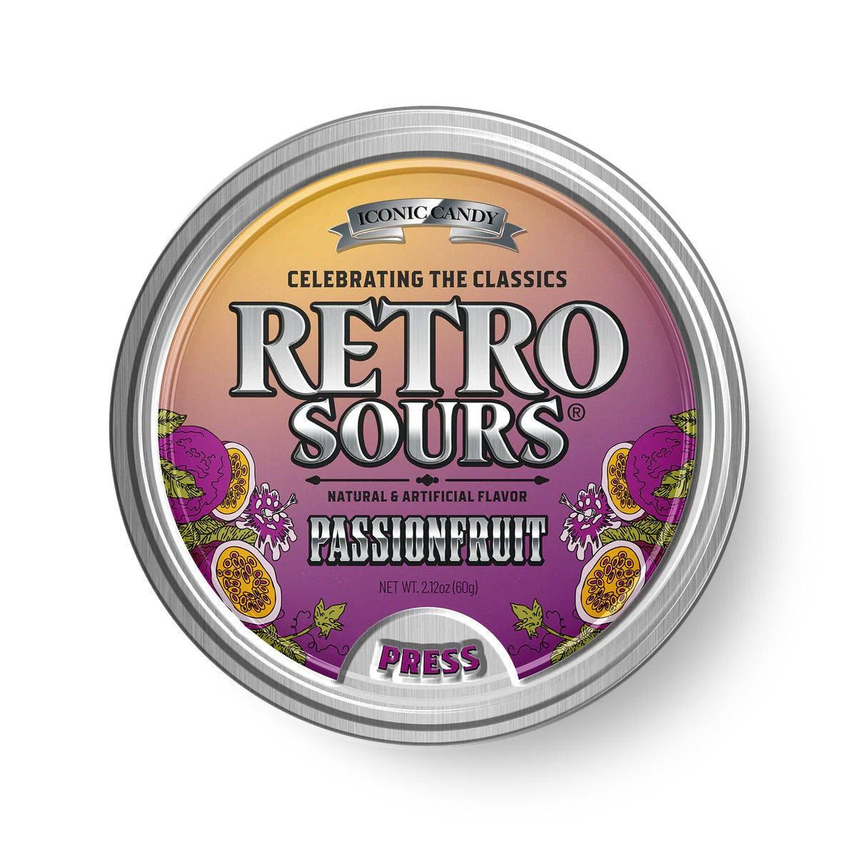 Retro Sours Passion Fruit, 16.9oz Tin, 8ct